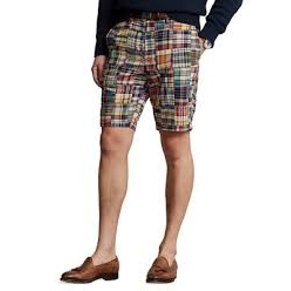 Polo Ralph Lauren | 36 | Men's 9-1/4-Inch Classic-Fit Madras Patchwork Shorts